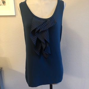 Ann Taylor turquoise tank with ruffles